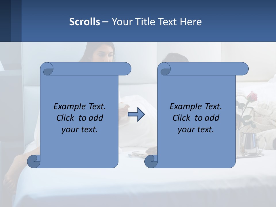 The Guy And The Girl Have Breakfast In Bed PowerPoint Template