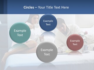 The Guy And The Girl Have Breakfast In Bed PowerPoint Template