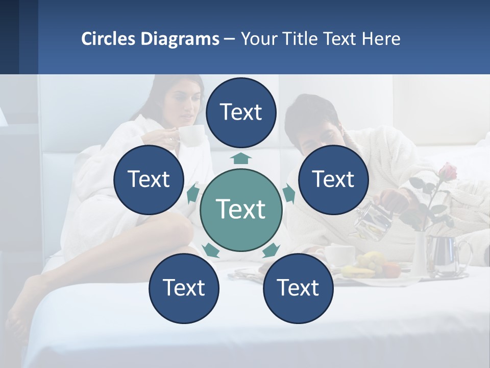 The Guy And The Girl Have Breakfast In Bed PowerPoint Template