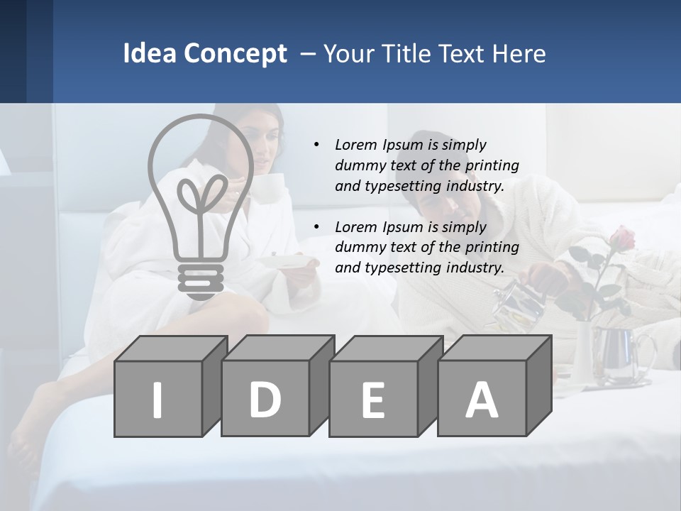 The Guy And The Girl Have Breakfast In Bed PowerPoint Template