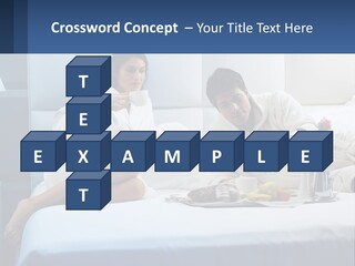 The Guy And The Girl Have Breakfast In Bed PowerPoint Template