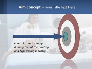 The Guy And The Girl Have Breakfast In Bed PowerPoint Template