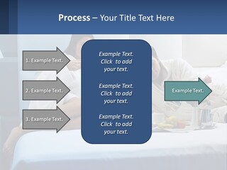 The Guy And The Girl Have Breakfast In Bed PowerPoint Template