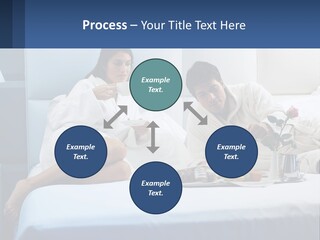 The Guy And The Girl Have Breakfast In Bed PowerPoint Template