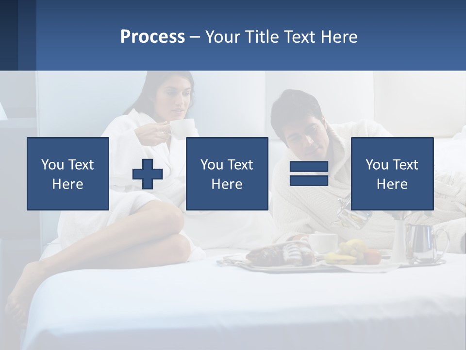 The Guy And The Girl Have Breakfast In Bed PowerPoint Template