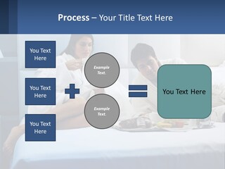 The Guy And The Girl Have Breakfast In Bed PowerPoint Template