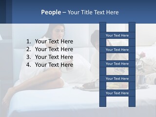 The Guy And The Girl Have Breakfast In Bed PowerPoint Template