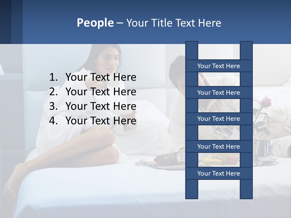 The Guy And The Girl Have Breakfast In Bed PowerPoint Template