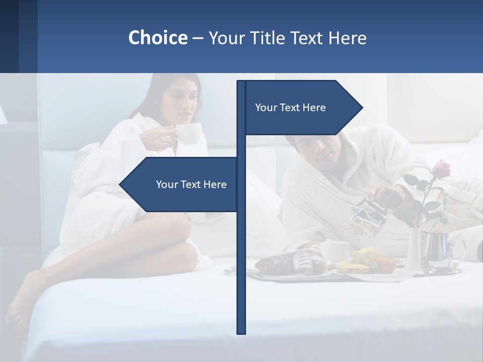 The Guy And The Girl Have Breakfast In Bed PowerPoint Template