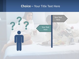 The Guy And The Girl Have Breakfast In Bed PowerPoint Template