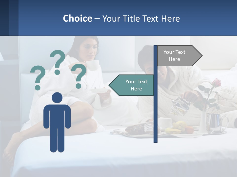 The Guy And The Girl Have Breakfast In Bed PowerPoint Template