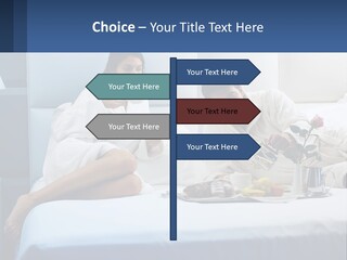 The Guy And The Girl Have Breakfast In Bed PowerPoint Template