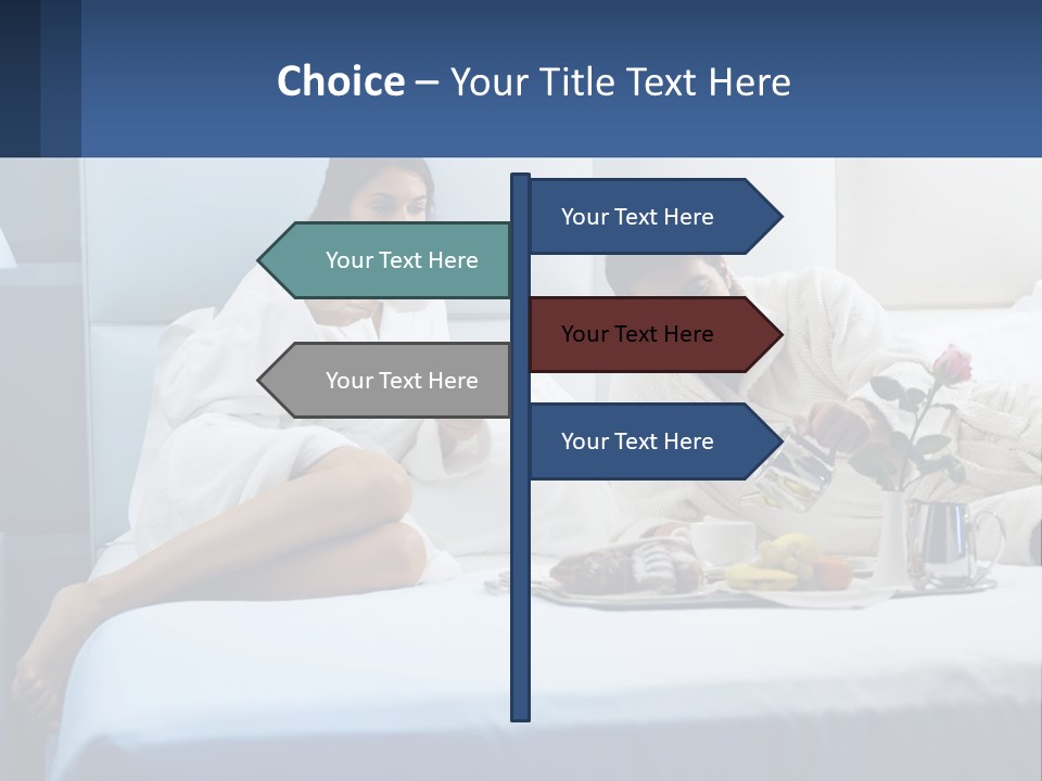 The Guy And The Girl Have Breakfast In Bed PowerPoint Template