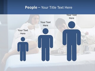 The Guy And The Girl Have Breakfast In Bed PowerPoint Template