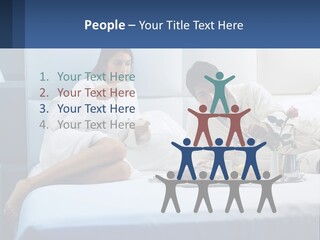 The Guy And The Girl Have Breakfast In Bed PowerPoint Template