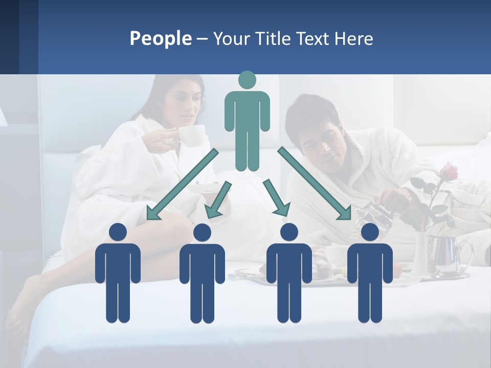 The Guy And The Girl Have Breakfast In Bed PowerPoint Template