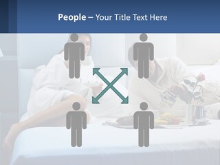 The Guy And The Girl Have Breakfast In Bed PowerPoint Template
