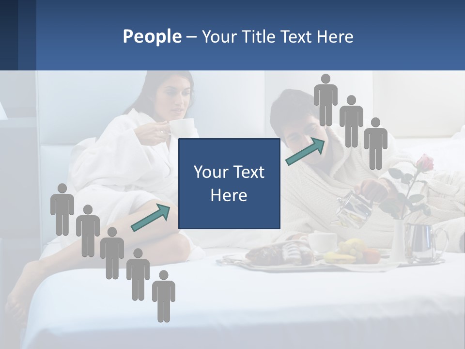 The Guy And The Girl Have Breakfast In Bed PowerPoint Template