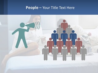 The Guy And The Girl Have Breakfast In Bed PowerPoint Template