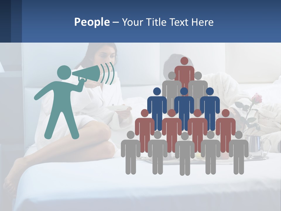 The Guy And The Girl Have Breakfast In Bed PowerPoint Template