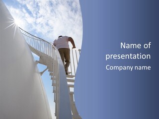 The Man Climbs The Stairs PowerPoint Template
