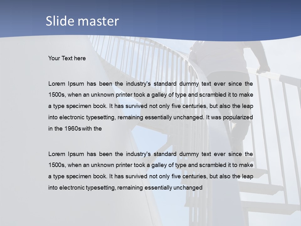 The Man Climbs The Stairs PowerPoint Template