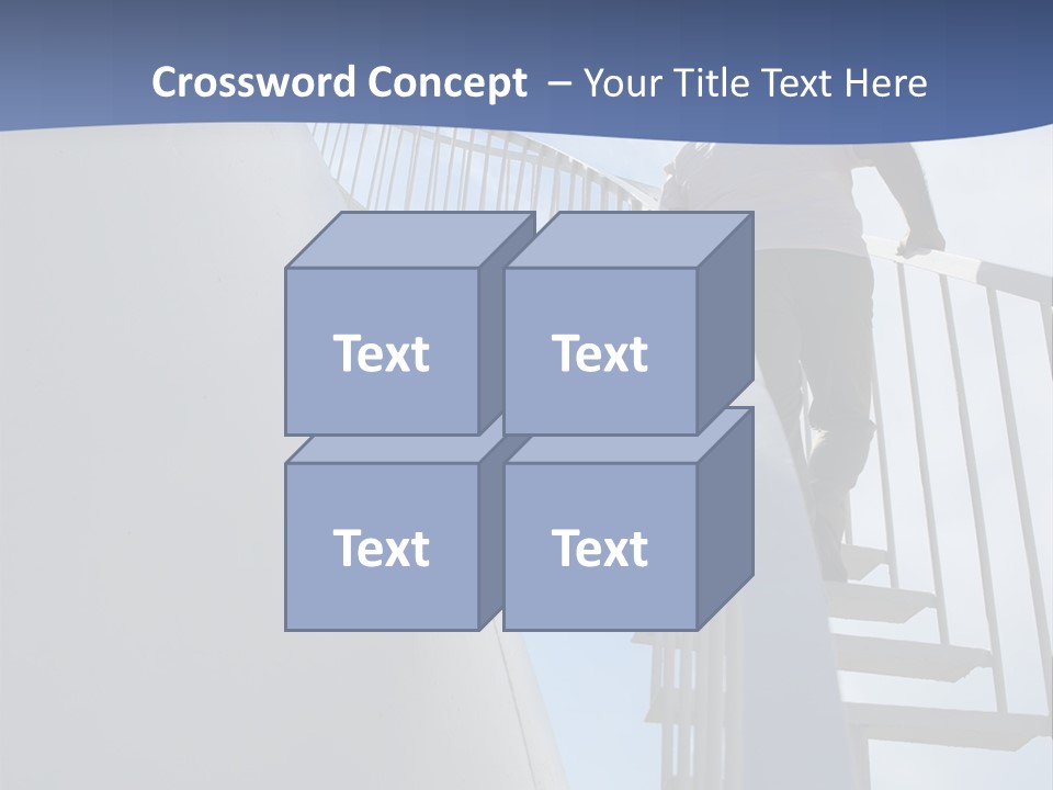 The Man Climbs The Stairs PowerPoint Template