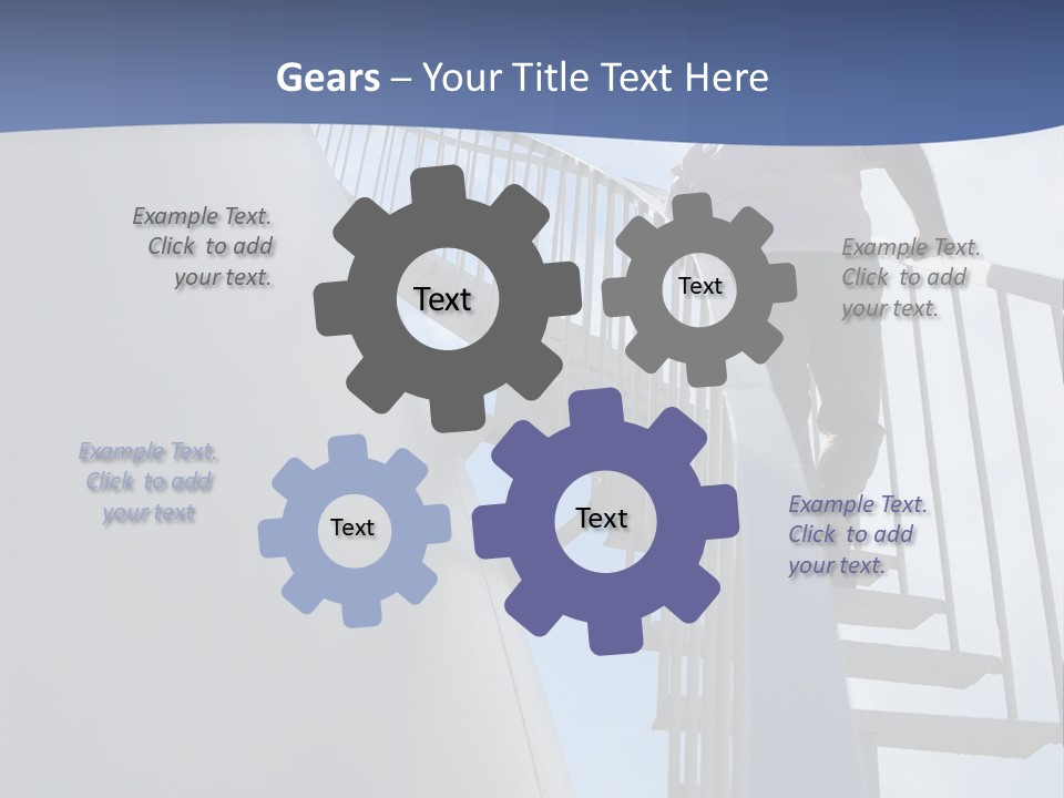 The Man Climbs The Stairs PowerPoint Template