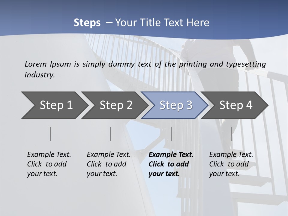 The Man Climbs The Stairs PowerPoint Template