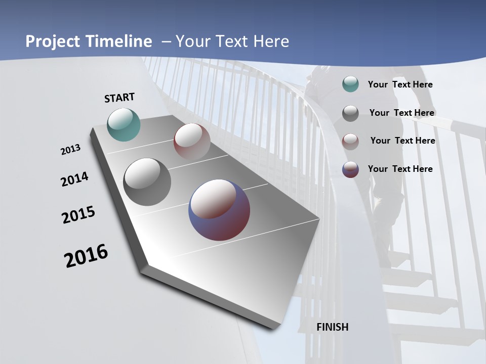 The Man Climbs The Stairs PowerPoint Template