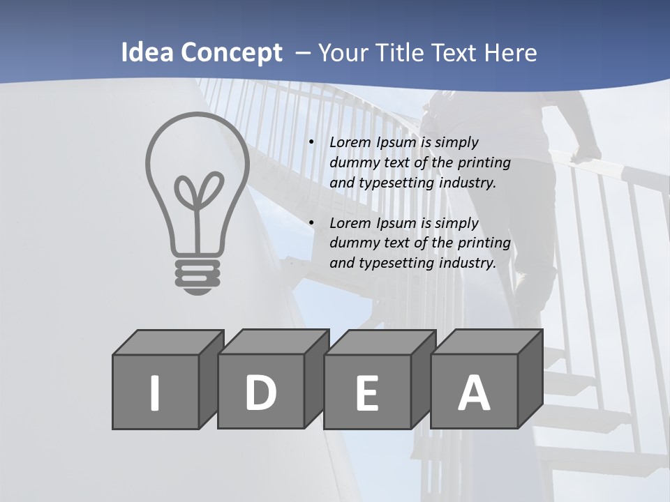 The Man Climbs The Stairs PowerPoint Template