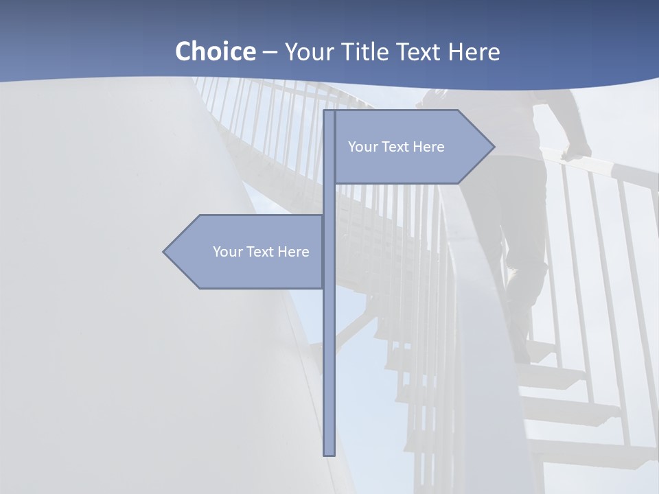 The Man Climbs The Stairs PowerPoint Template