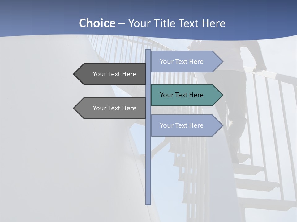 The Man Climbs The Stairs PowerPoint Template
