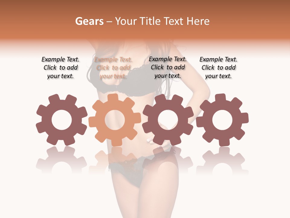Girl Pose In Lingerie PowerPoint Template