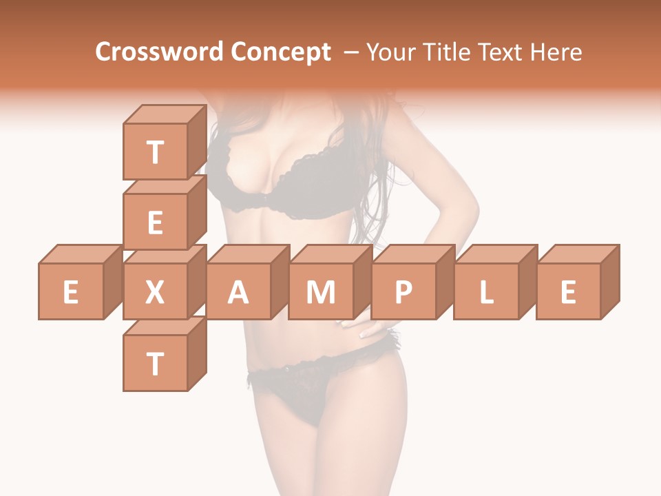 Girl Pose In Lingerie PowerPoint Template