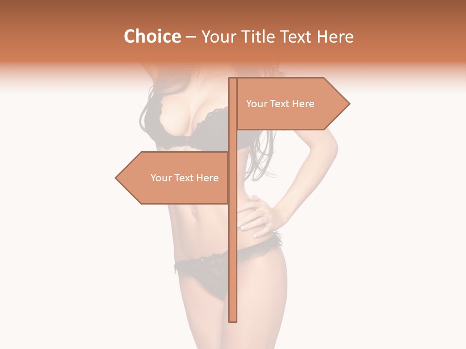 Girl Pose In Lingerie PowerPoint Template