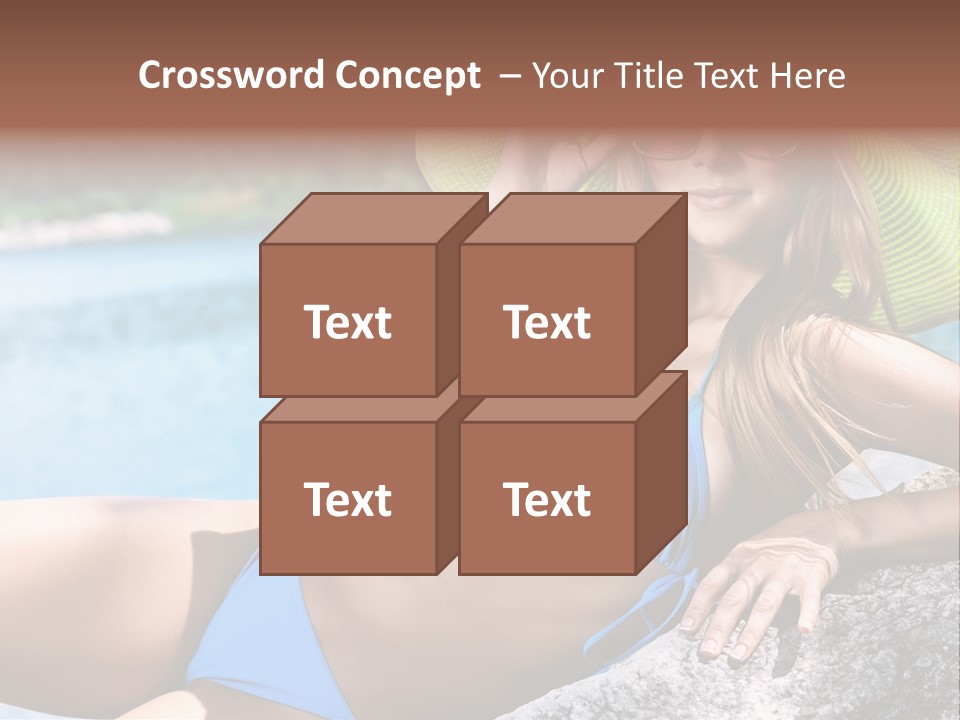 Girl On The Beach PowerPoint Template