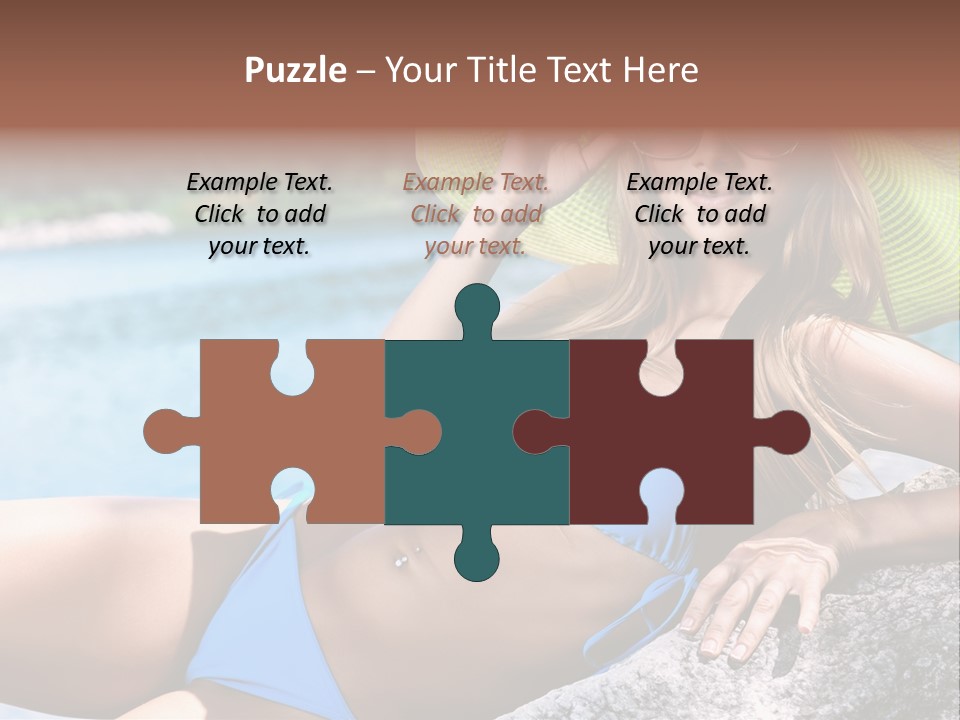 Girl On The Beach PowerPoint Template