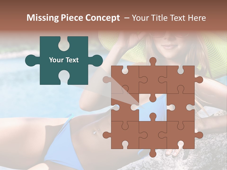 Girl On The Beach PowerPoint Template