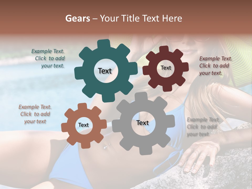 Girl On The Beach PowerPoint Template