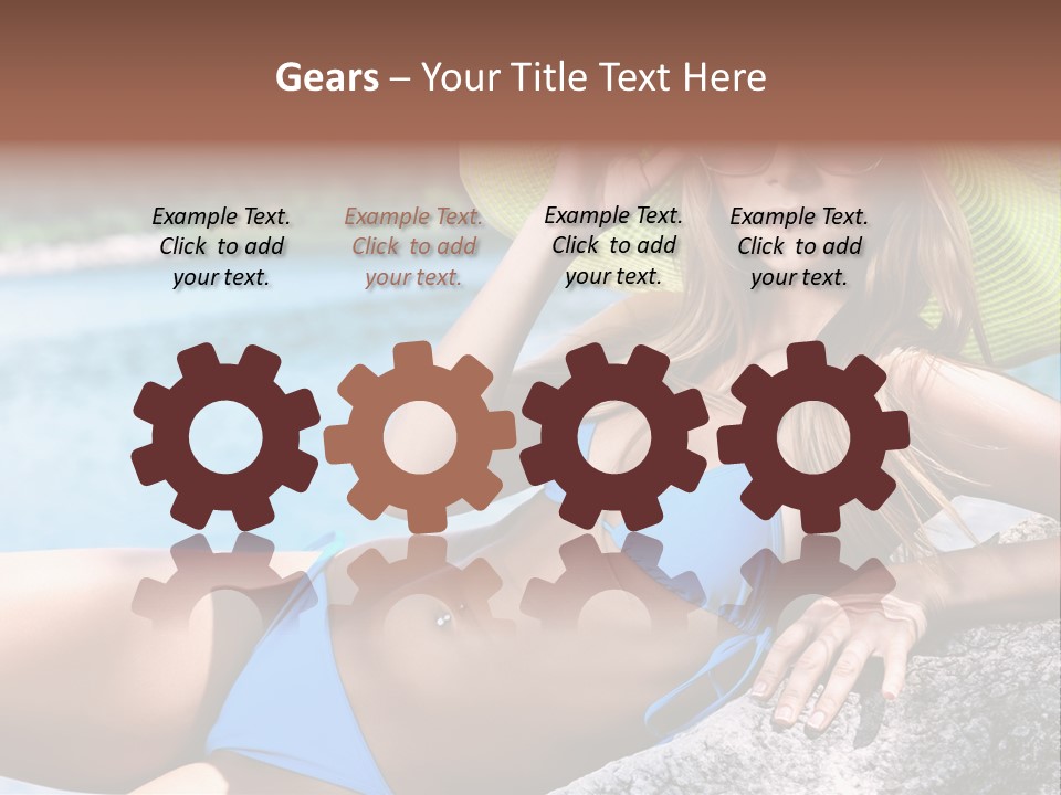 Girl On The Beach PowerPoint Template