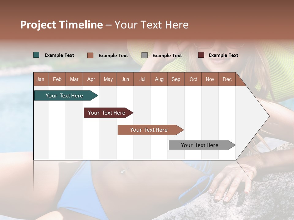 Girl On The Beach PowerPoint Template