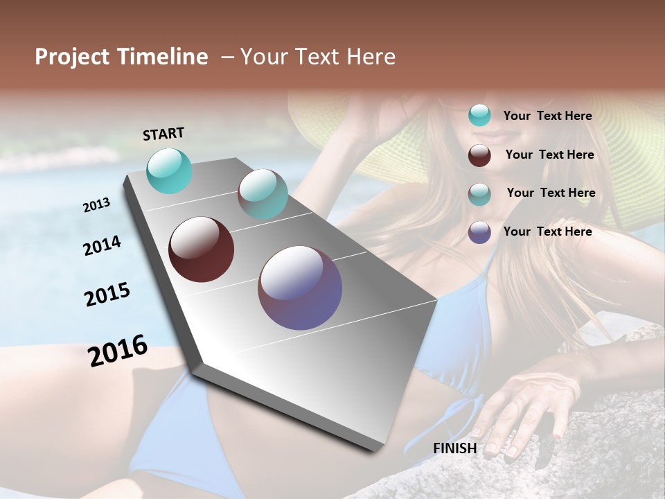 Girl On The Beach PowerPoint Template