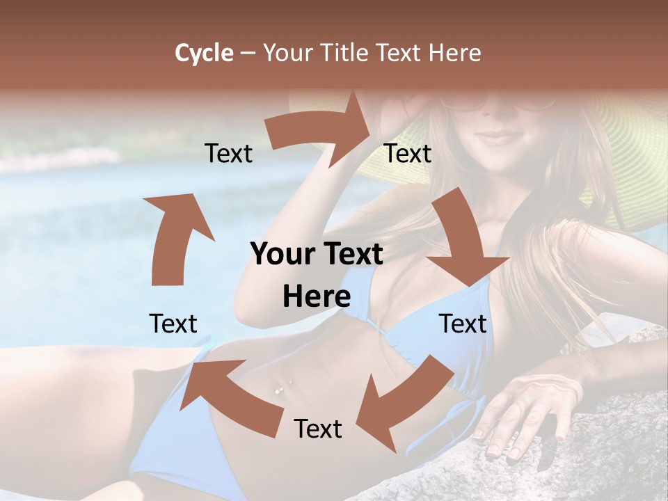 Girl On The Beach PowerPoint Template