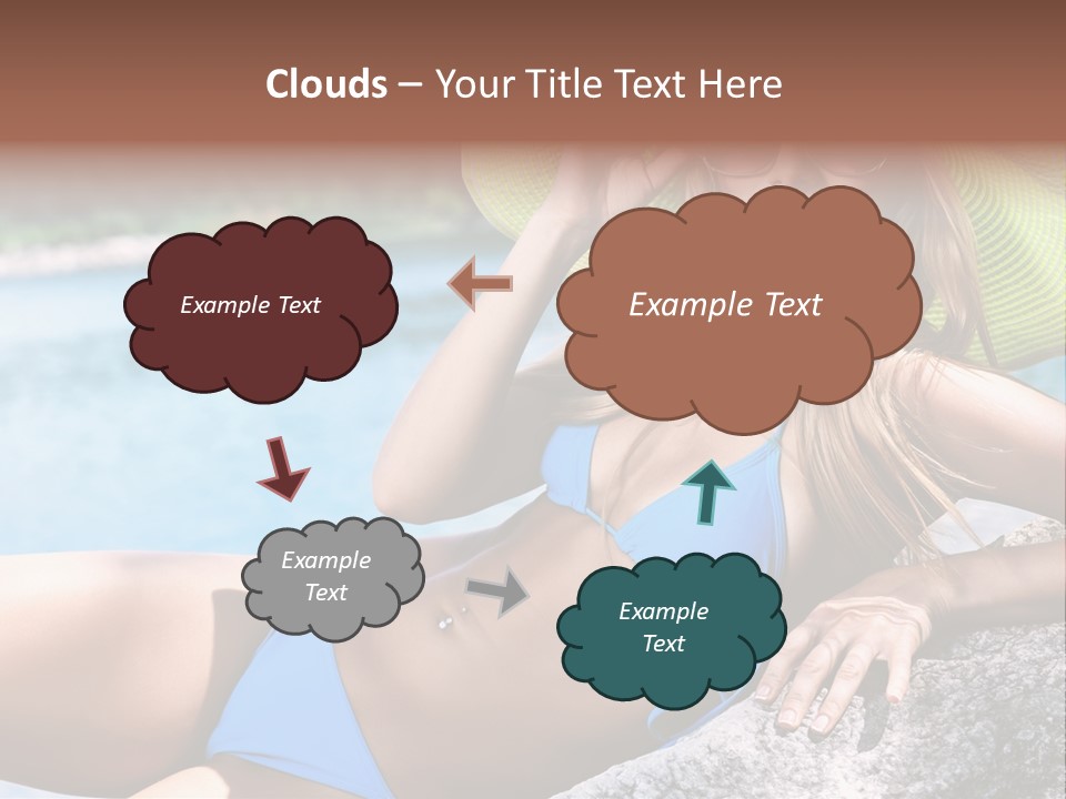 Girl On The Beach PowerPoint Template