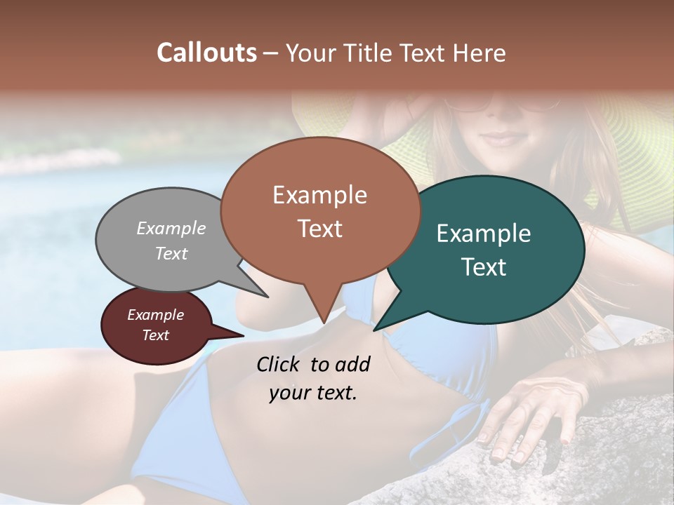 Girl On The Beach PowerPoint Template