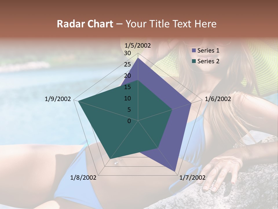 Girl On The Beach PowerPoint Template