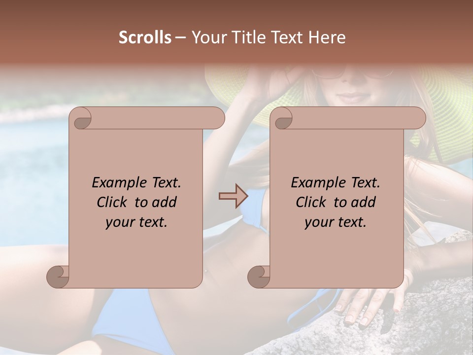 Girl On The Beach PowerPoint Template