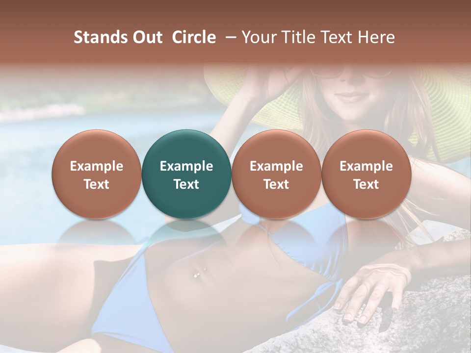 Girl On The Beach PowerPoint Template