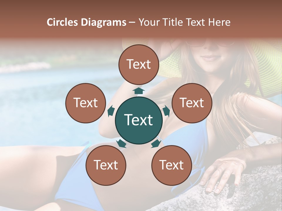 Girl On The Beach PowerPoint Template